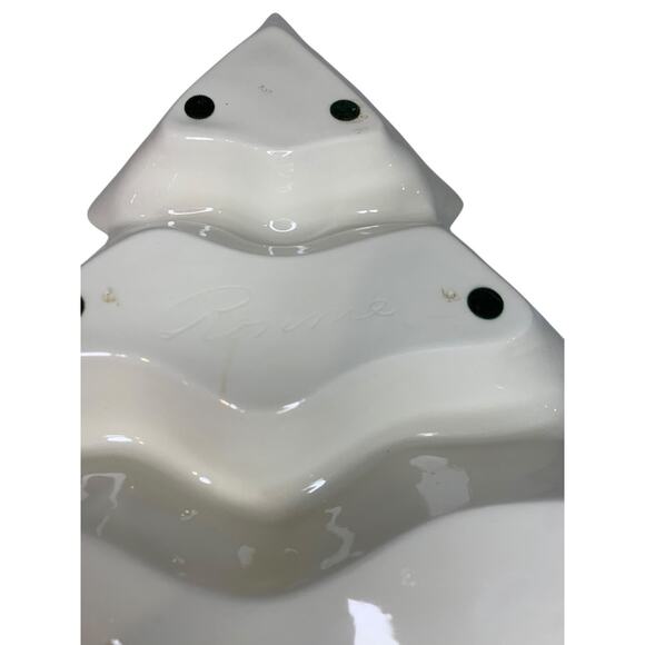 Vintage MCM Holiday Christmas Candy Nut Dish Santa Gold Trim 14 Inch - Picture 9 of 9